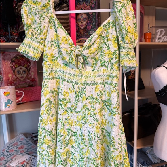 Alice + Olivia Floral Puff Sleeve Mini Dress size 6/8. NWOT ( no brand tag) - Picture 7 of 7